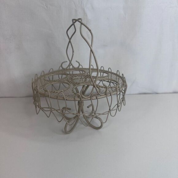 VTG Metal Wire Egg Display Carrier Countertop French Country Farmhouse Homestead - Picture 7 of 10
